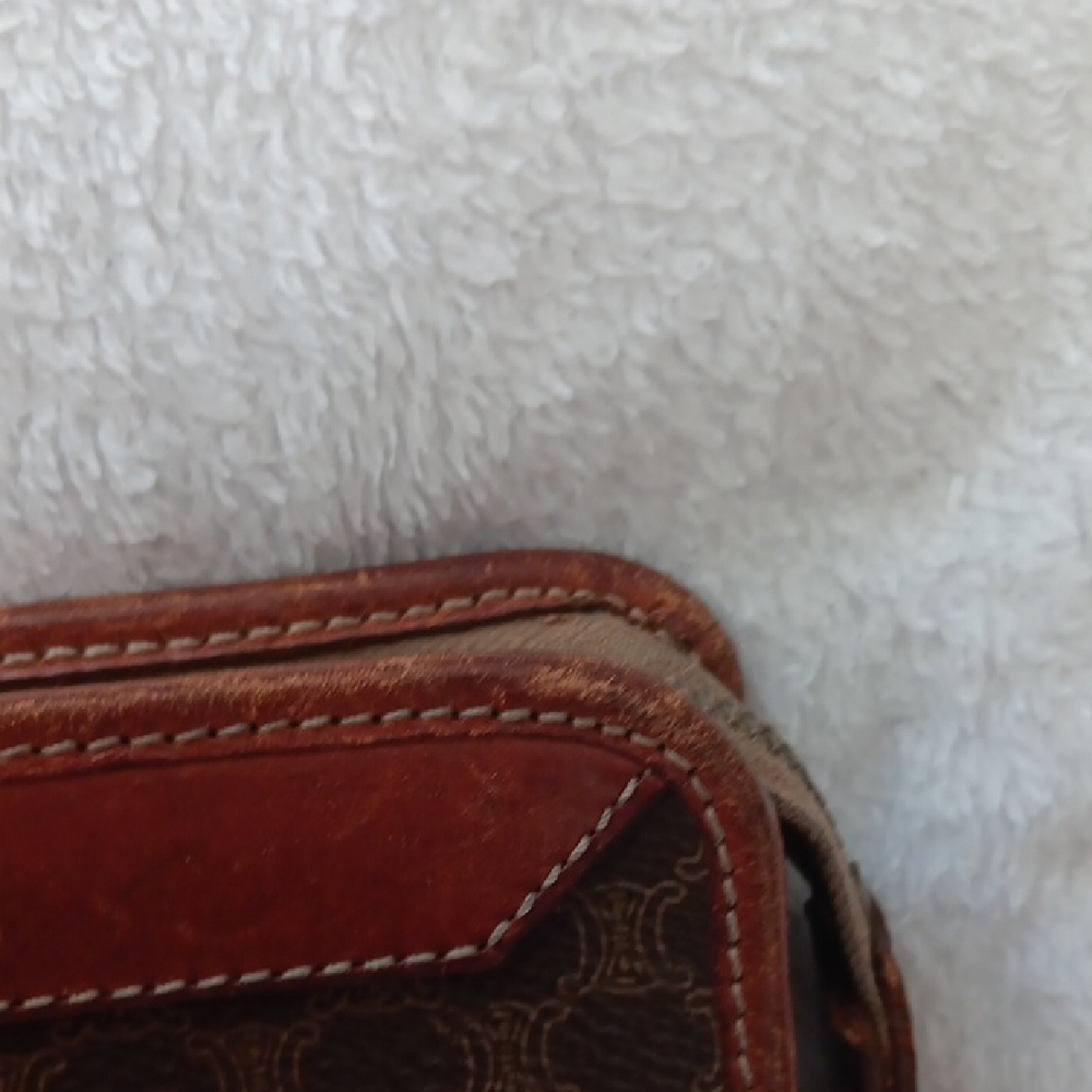 Celine Brown Toiletry Bag with Leather Trim - Picture 9 of 14